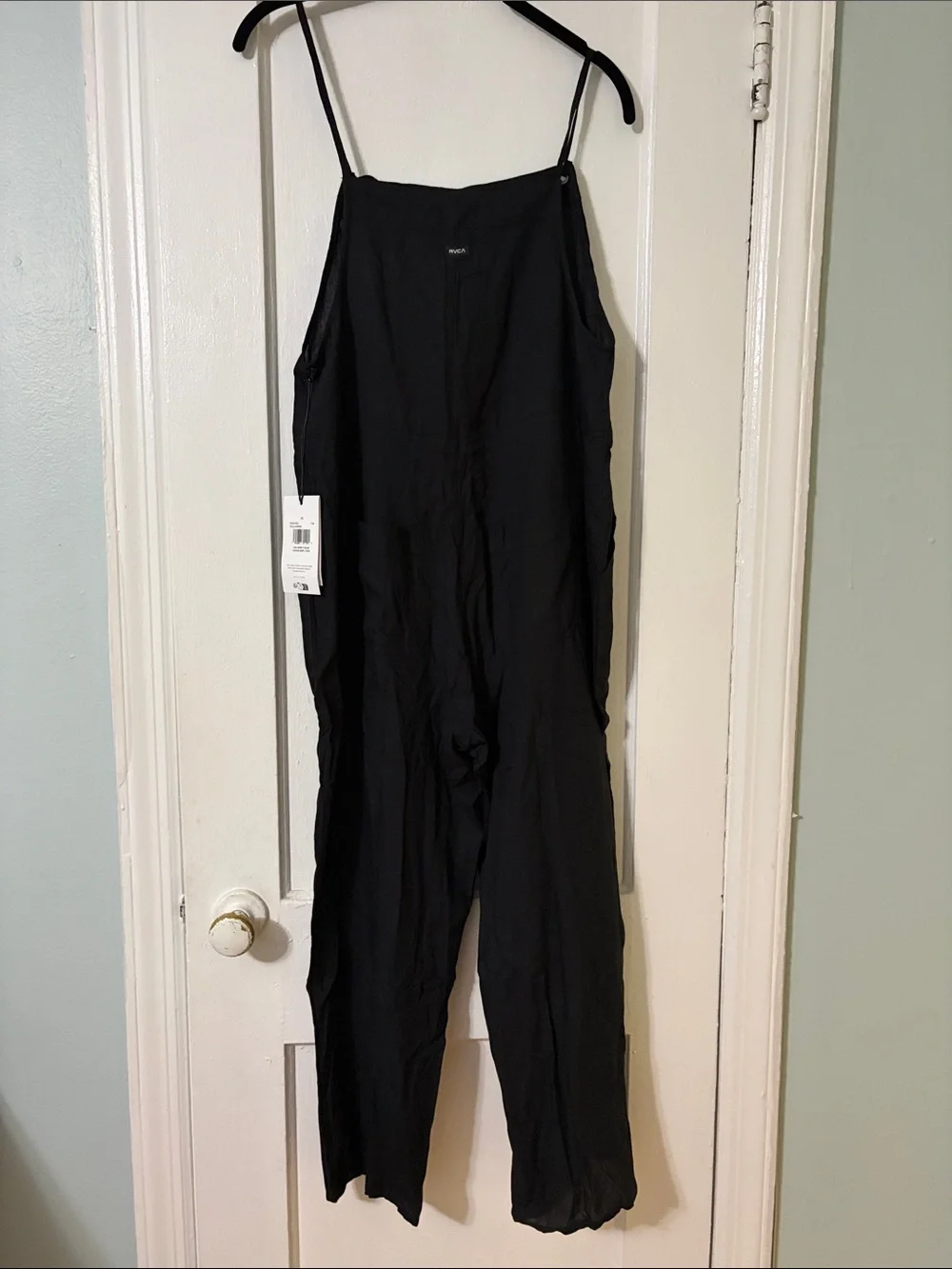 RVCA Black Lightweight Spaghetti-Strap Jumpsuit - Picture 1 of 2